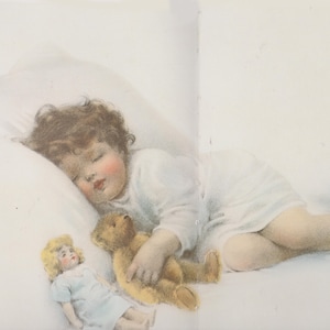 Sleeping Beauty Baby Print, Little Boys Nursery Decor, Bessie Pease Gutmann Vintage Art