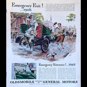 45&#39; Oldsmobile Car Vintage Advertising Magazine Ephemera Gift for Car Lovers and Mechanics