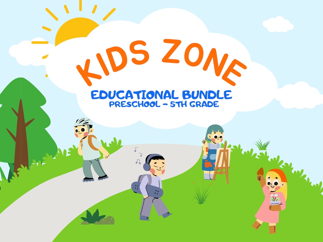 Printable Kids Workbook Kit , Preschool- 5th Grade Educational Bundle ...