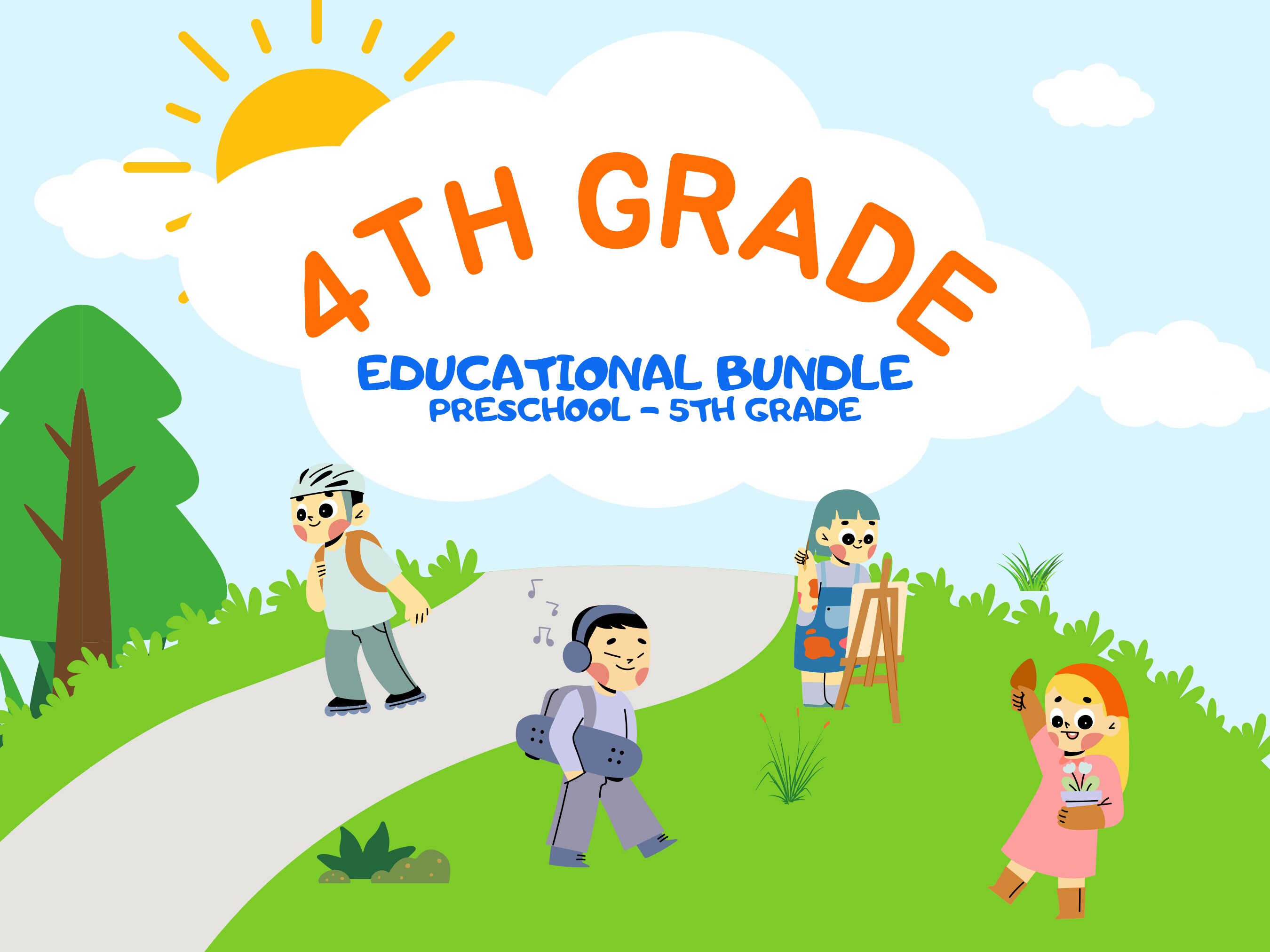 Printable Kids Workbook Kit , Preschool- 5th Grade Educational Bundle ...