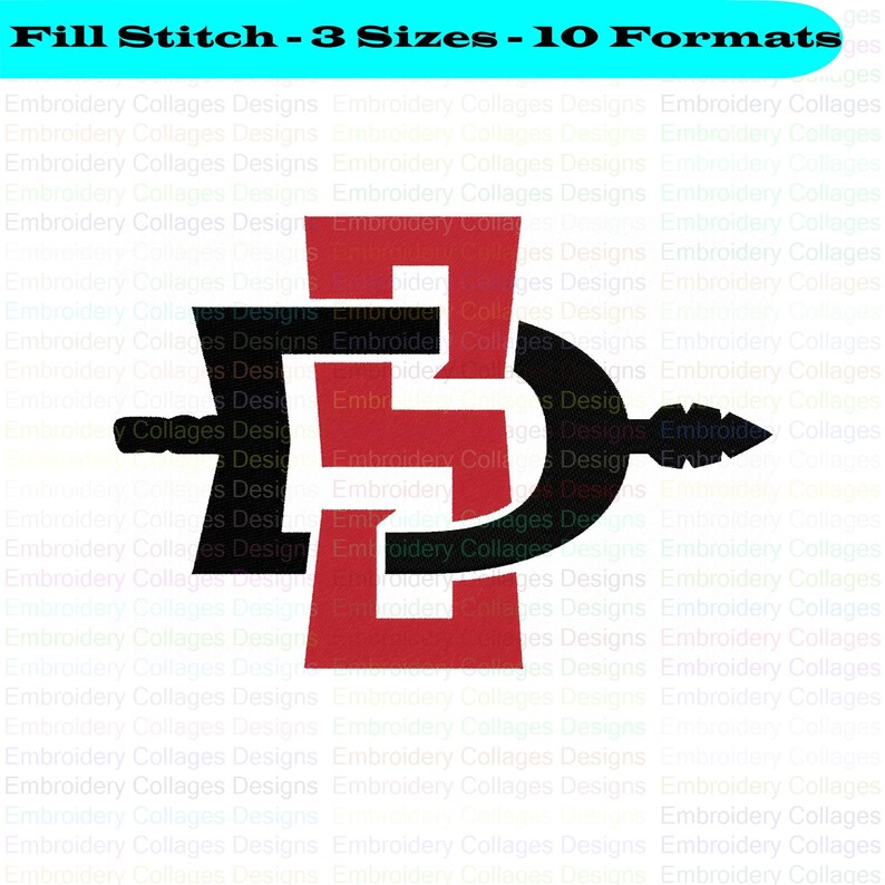 San Diego State Aztecs Embroidery Design 3 Sizes 10 Formats Etsy