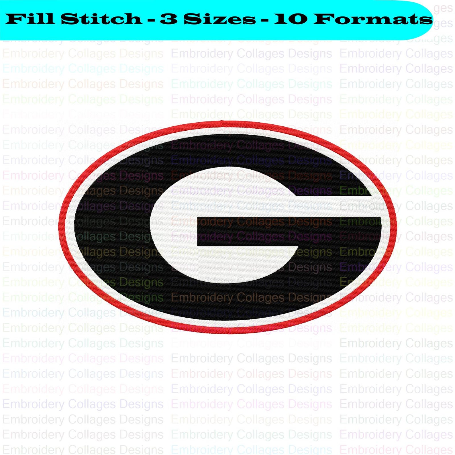Georgia Bulldogs Embroidery Design 3 Sizes 10 Formats | Etsy