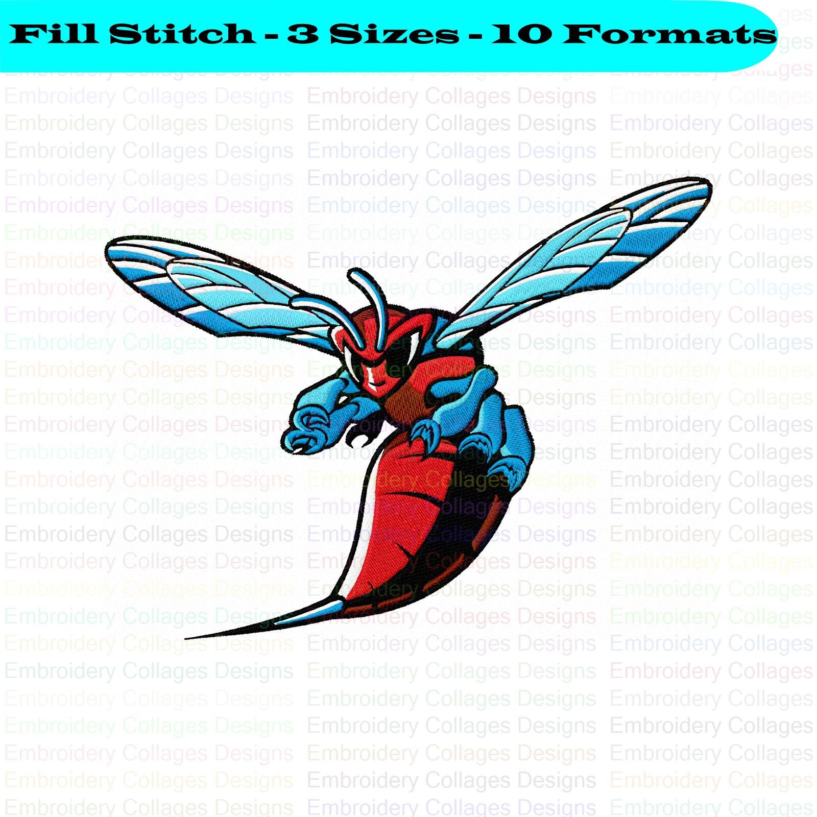 Delaware state hornets embroidery design 3 sizes 10 formats  etsy