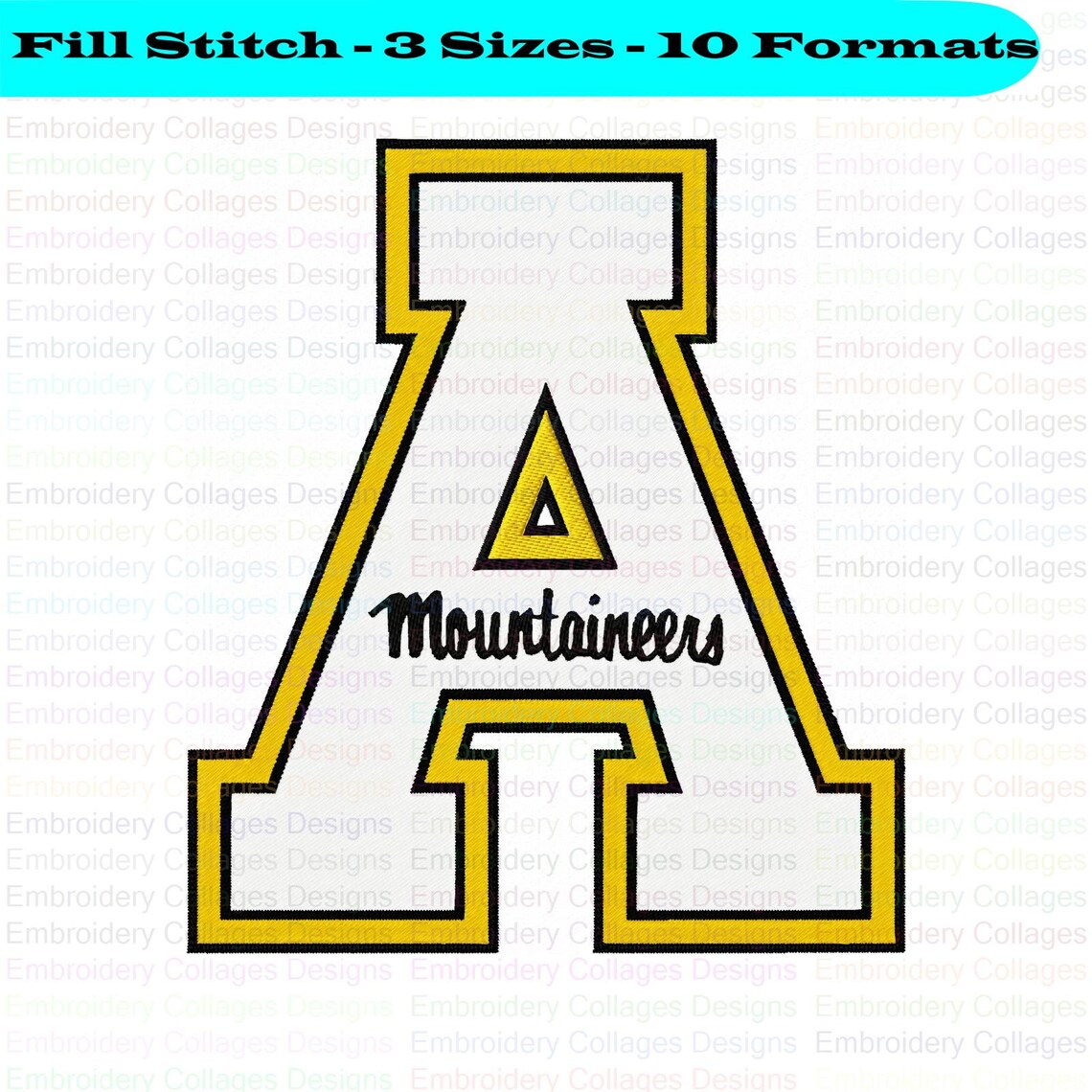 Appalachian State Mountaineers Embroidery Design 3 Sizes 10 Etsy