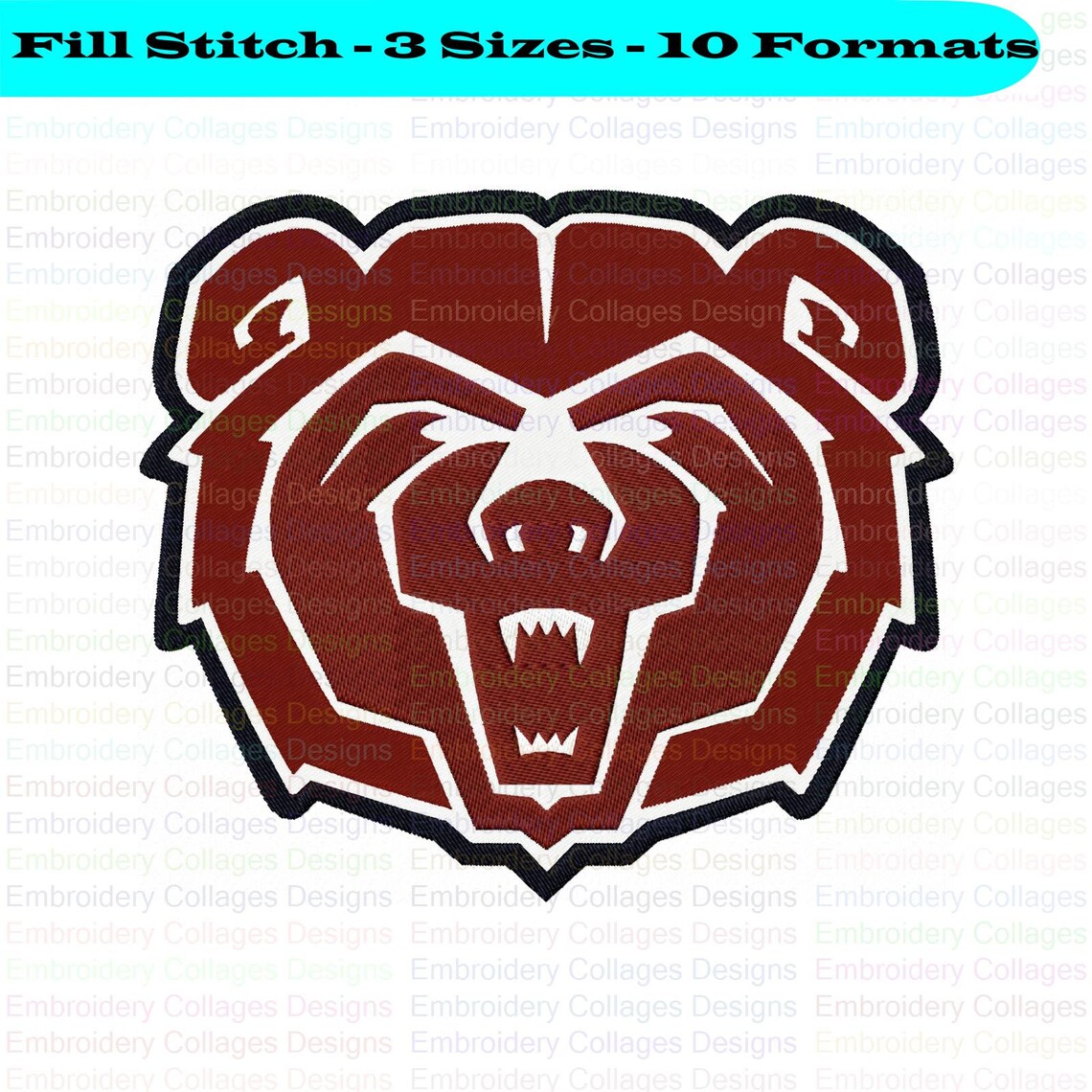 Missouri State Bears Embroidery Design 3 Sizes 10 Formats Etsy