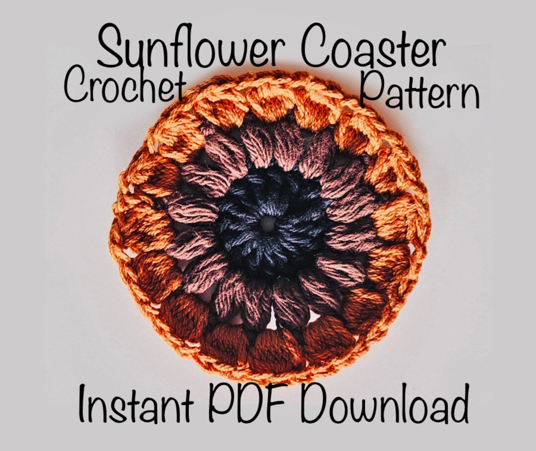 Sunflower Coaster Crochet *PATTERN* Instant PDF Download - Etsy