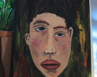 Original Art, Abstract Portrait,  Acrylic on Canvas, Portrait Art, Black Art