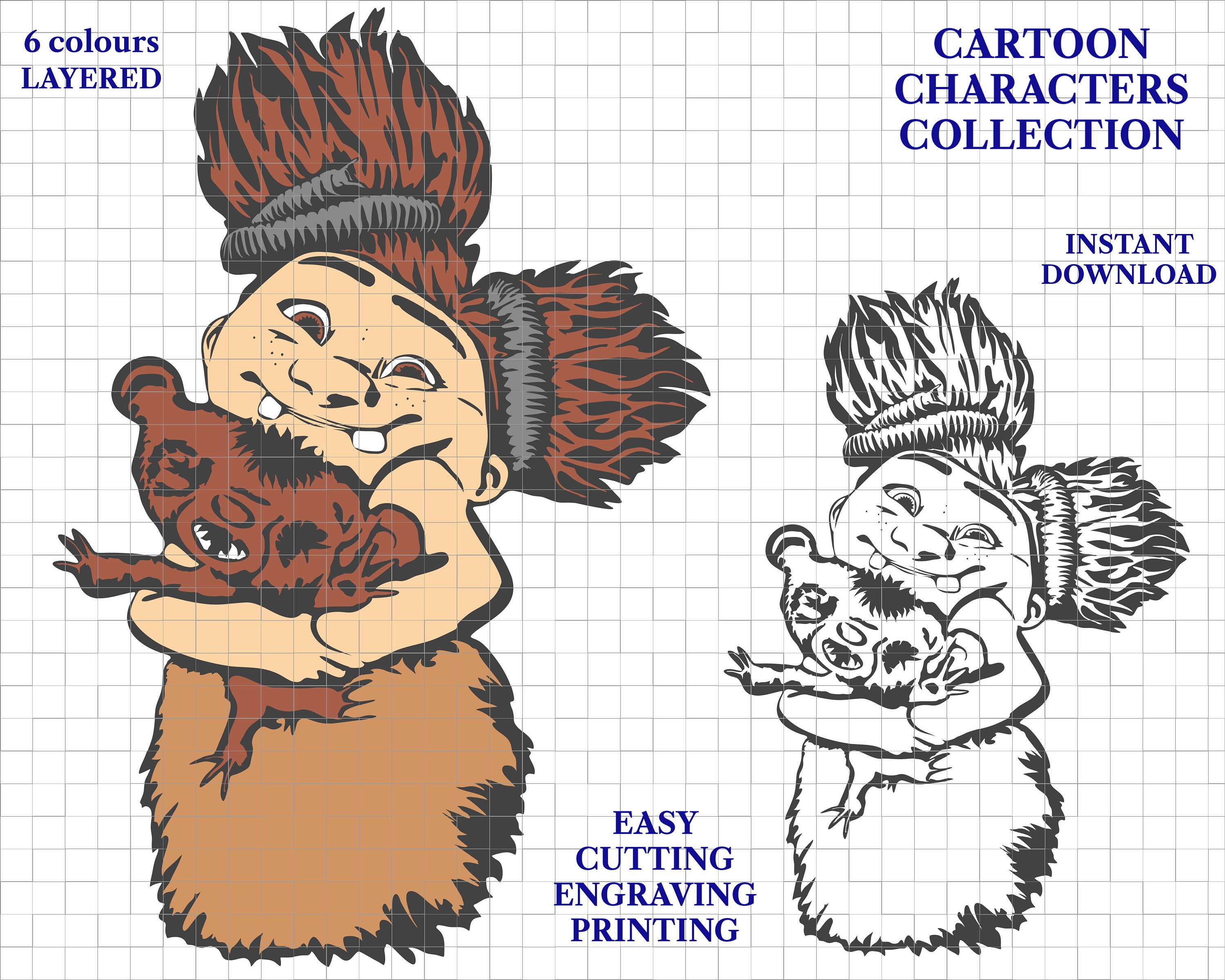 Download Sandy Croods Family SVG PNG file Cricut Silhouette Laser | Etsy