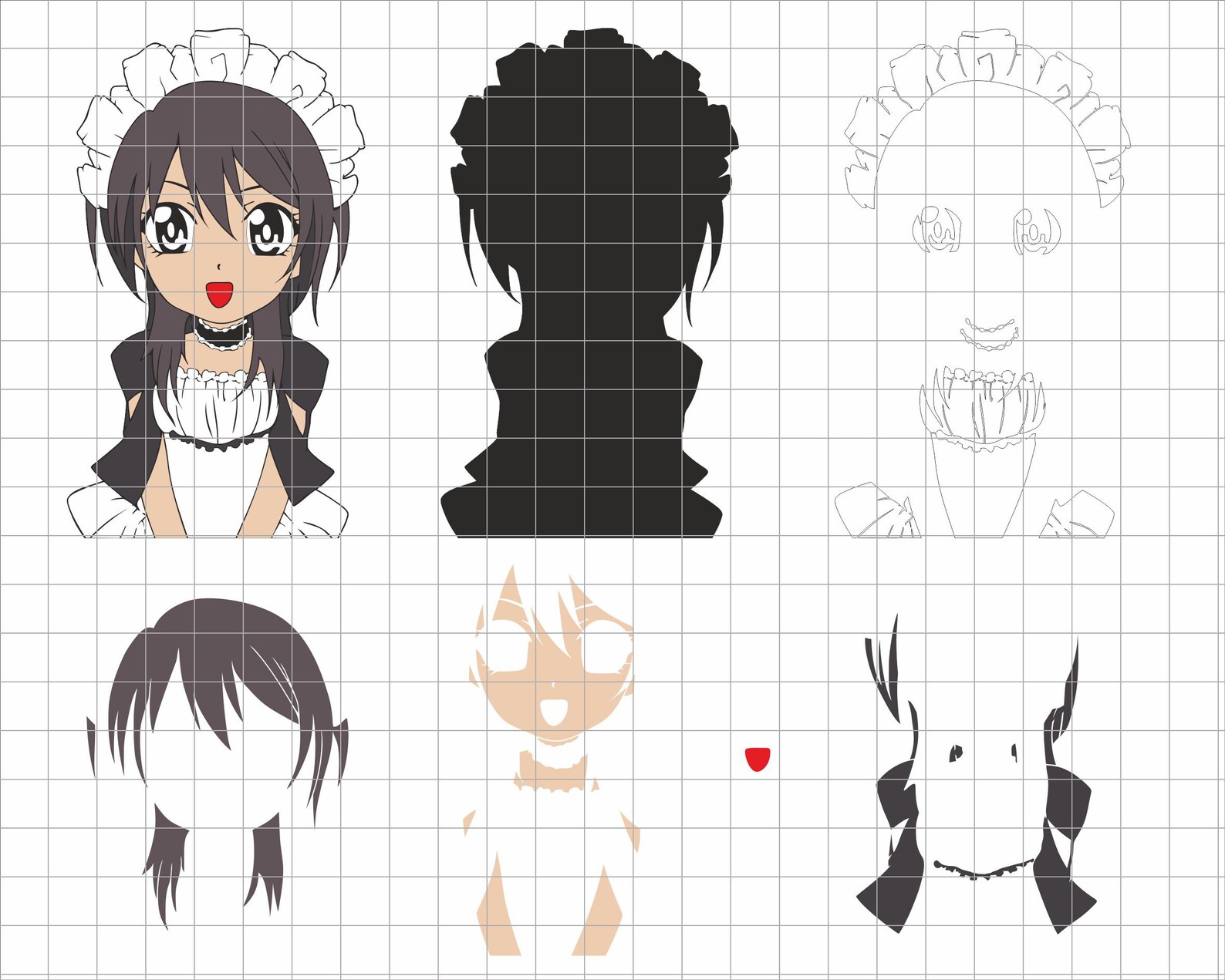 Maid Sama SVG Anime Manga Cricut Silhouette layered vector | Etsy