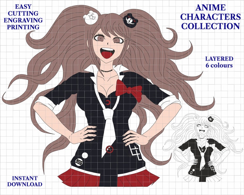 Danganronpa SVG Junko Enoshima anime manga vector file Cricut | Etsy