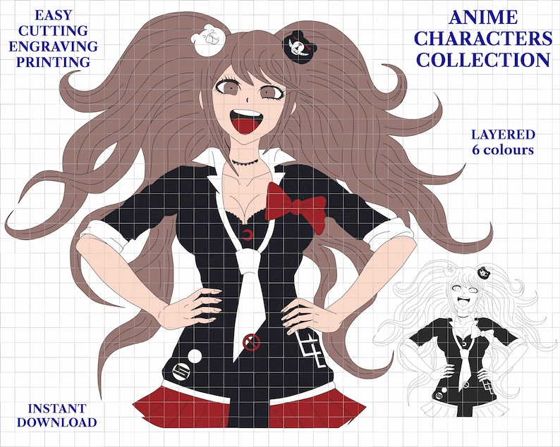 Danganronpa SVG Junko Enoshima anime manga vector file ...