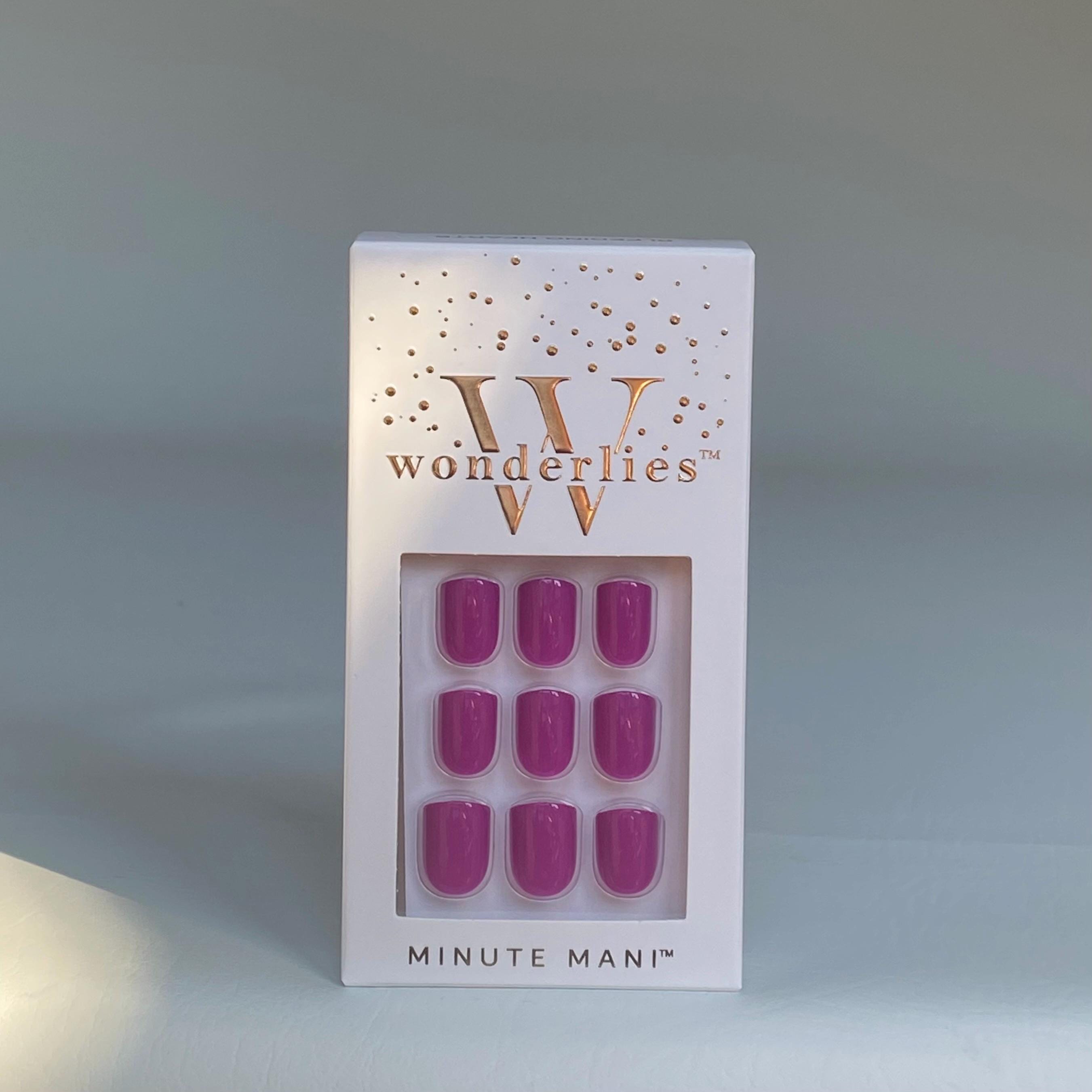 Fuchsia Purple Pink Short, Square Press On Nails, Reusable, False Nails, Glue On Nails