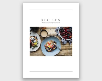 Editable Recipe Book Template 0005 |  Modern Minimal | Printable Recipe Binder | Family Cookbook Template | Printable Cookbook | Recipe Book
