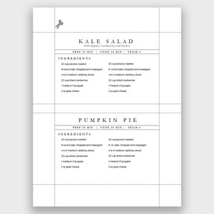Editable Recipe Card Template | Modern Minimal | 0002 | Recipe Card Printable | Personalized Recipe Cards | Farmhouse Recipe Card