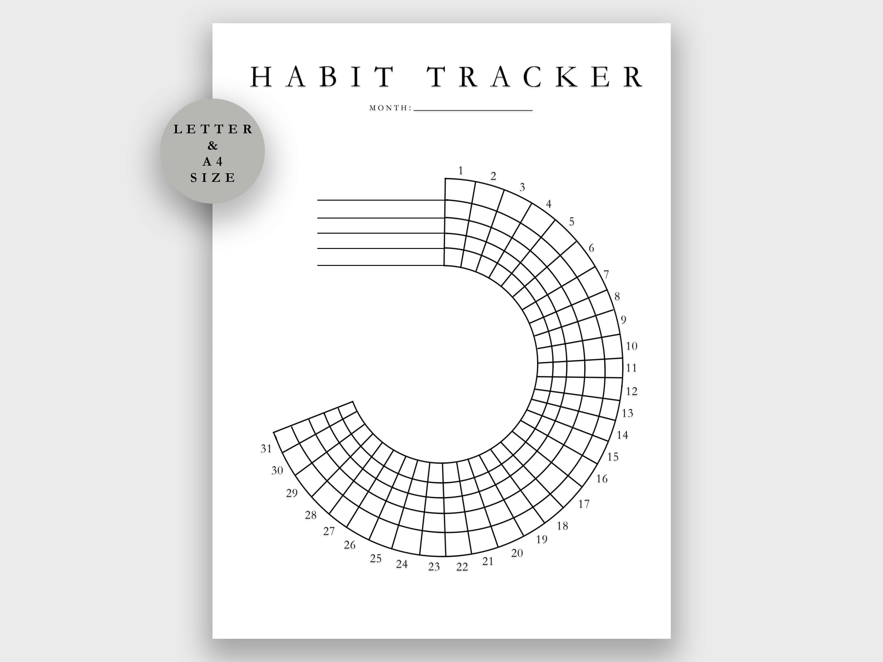 Habit Tracker Bundle Template 0017 | Modern Minimal | Printable Monthly ...