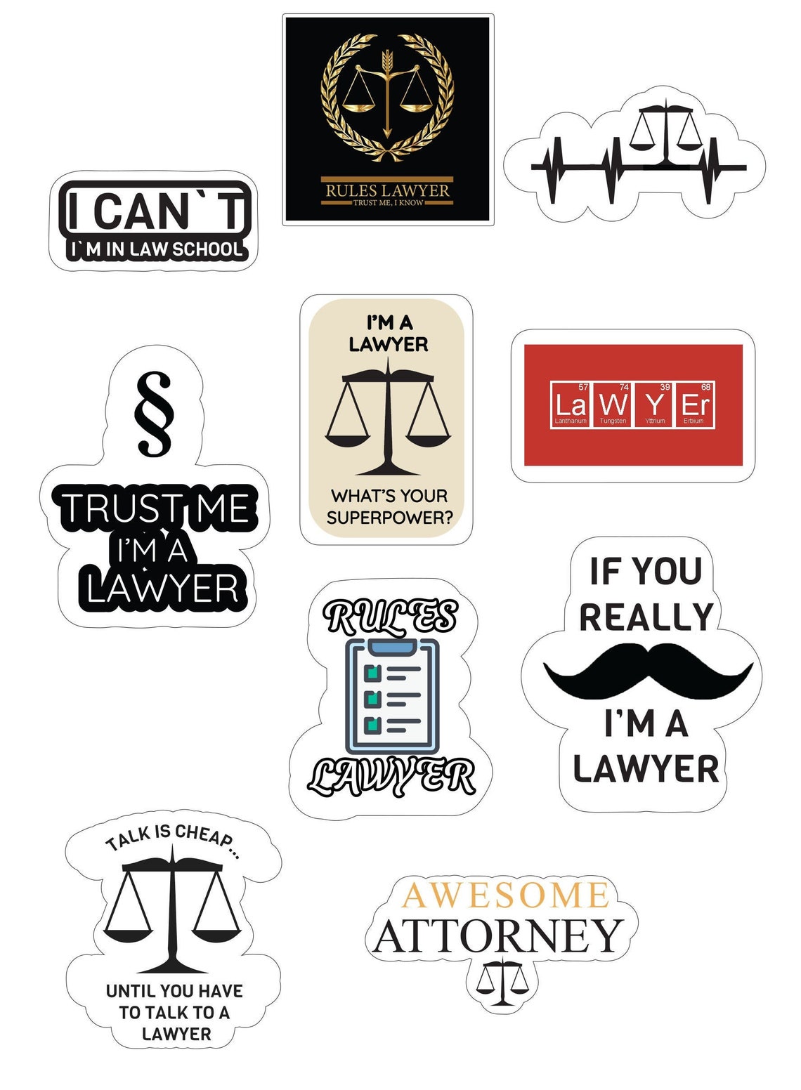 Trust me I’m a lawyerThe Law Sticker Pack Lawyer | Etsy