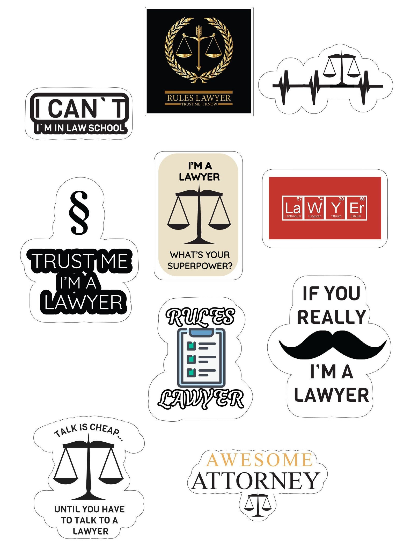 Trust me I'm a lawyerThe Law Sticker Pack Lawyer Etsy