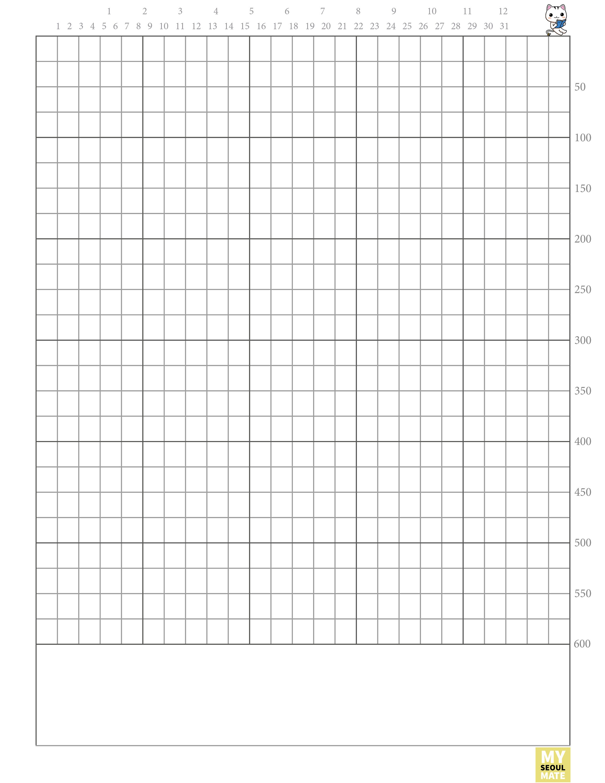 korean hangul practice writing squared manuscript paper topik etsy - pin on free writing practice paper