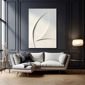 Pure white wood carving wall art- Leaf shape sculpture wall hanging- 3d vision board minimalist texture wall decor