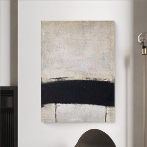 Wabi Sabi Painting Beige Abstract Texture Painting Wall Art Beige and Black Abstract Painting on Canvas Contemporary Minimalist Wall Art