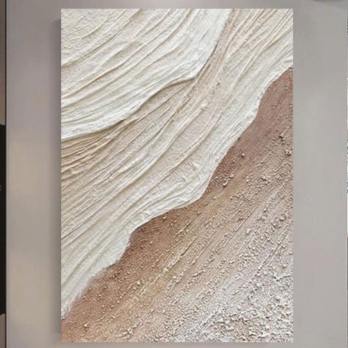 White 3D Texture Wall Art Minimalist Painting on Canvas Etsy