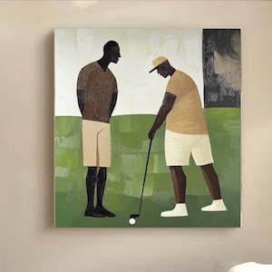 Green Textured Golf Art Green Golf Canvas Wall Art Modern Golf Artwork Unique Golf Art Contemporary Sport Decor Golf Lovers Gift