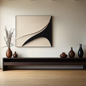 Abstract Wood Wall Art: Striped Wooden Carving, Modern Sculpture