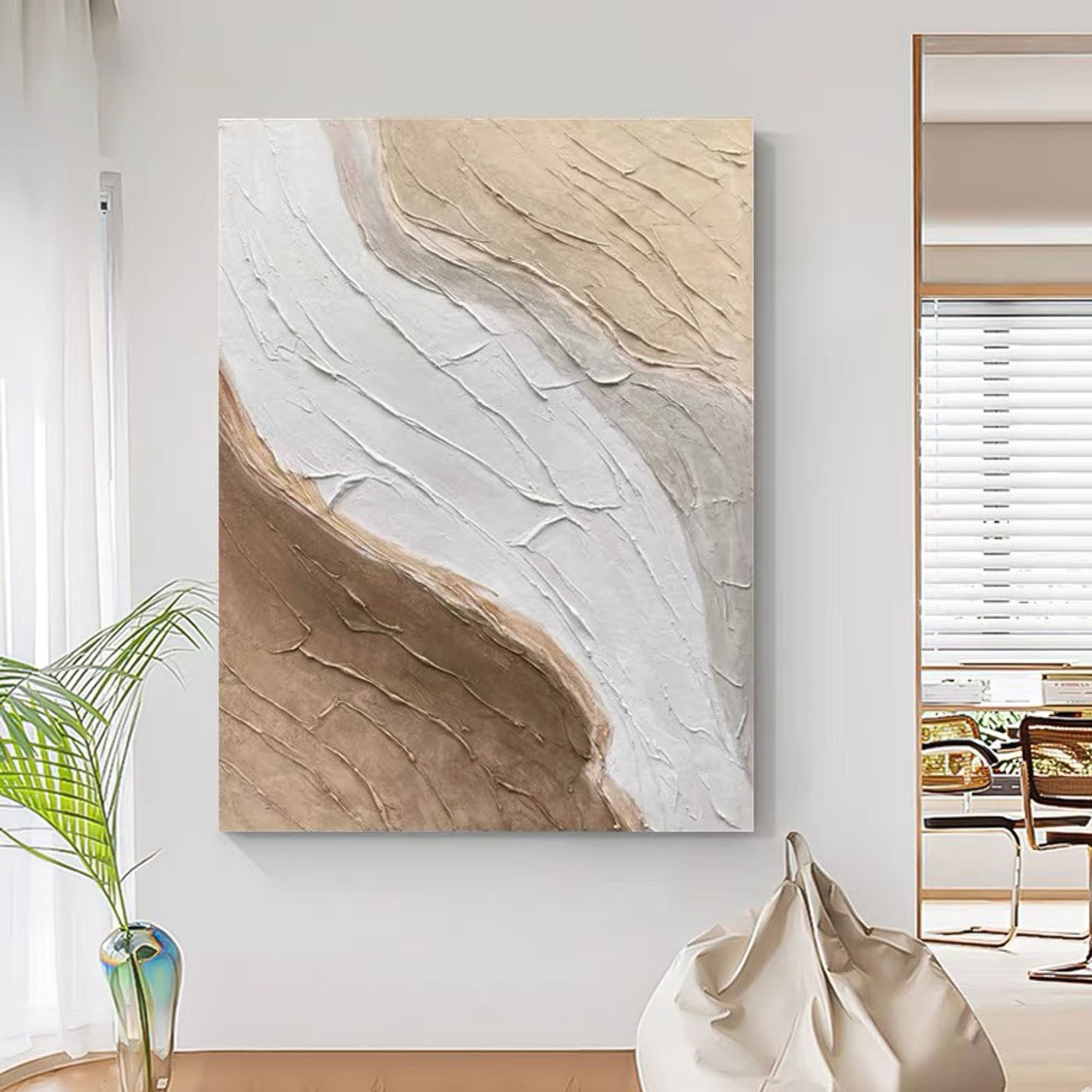 Textured Art Earth Tone Wall Art Large Oil Painting Etsy