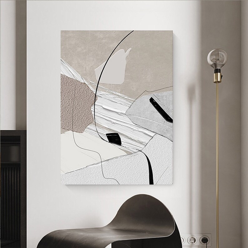Wabi Sabi Painting Wall Art Black and White Abstract Minimalist ...