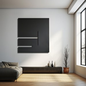 Black wall hanging，wood carving 3d vision, wall art sculpture, wabi sabi stlye