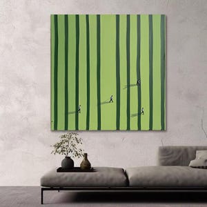 Golf Oil Painting 3D Textured Canvas Art Home Decor Wall Art Nature Green Textured Wall Art Grassland Sports Art Golf Lovers Gifts