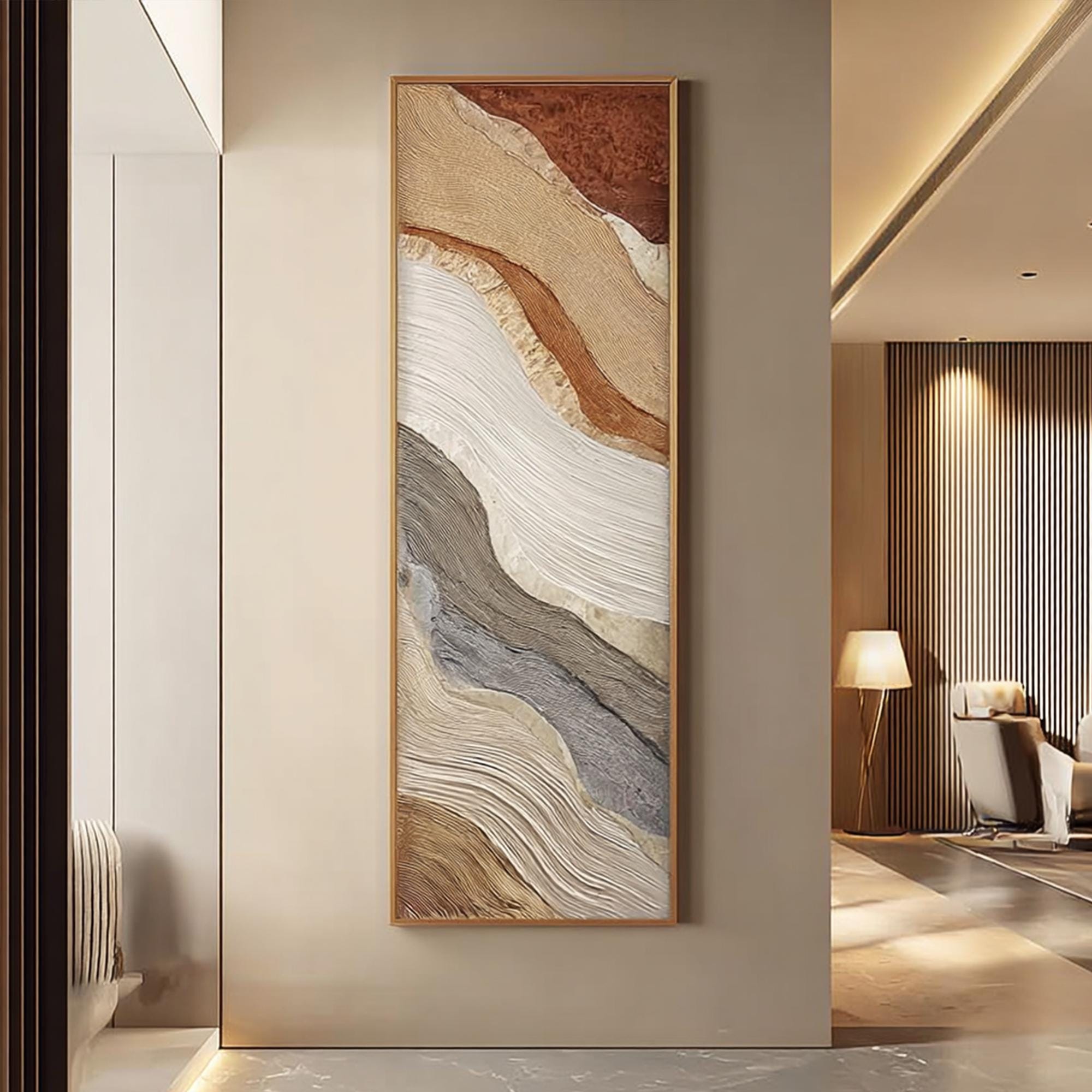 3D Texture Canvas Wall Art: Long Narrow Minimalist Painting - Etsy