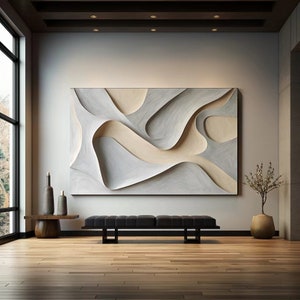 Wooden wall hanging, white wall art home decor ,wood sculpture art decor,3d vision