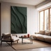 Dark Green Wood Sculptured Wall Hanging With Wave Textured , Minimalist ...