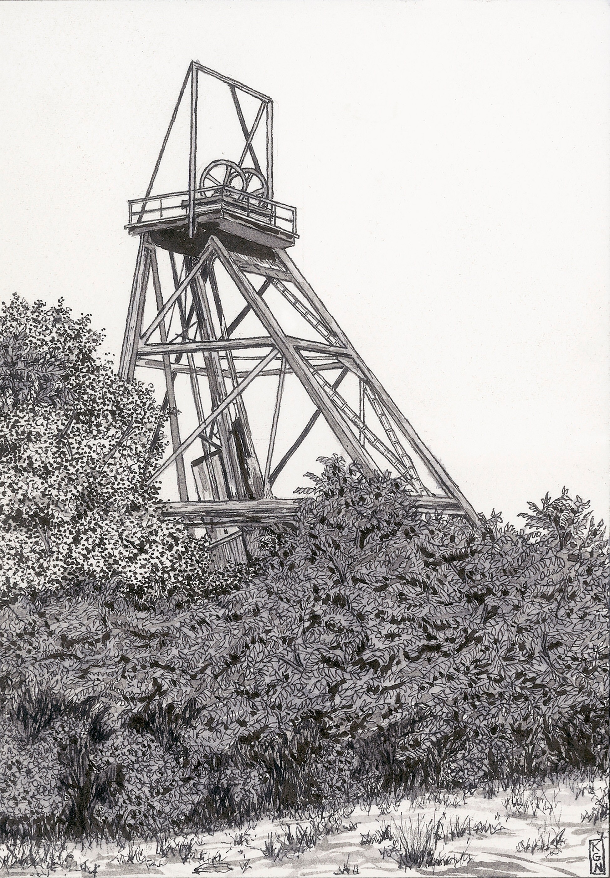 Central Eureka Gold Mine Print: Pen and Ink Giclee Art - Etsy