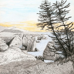 Bodega Bay Küstenlandschaft Kunstdruck: Landschaft in Kalifornien