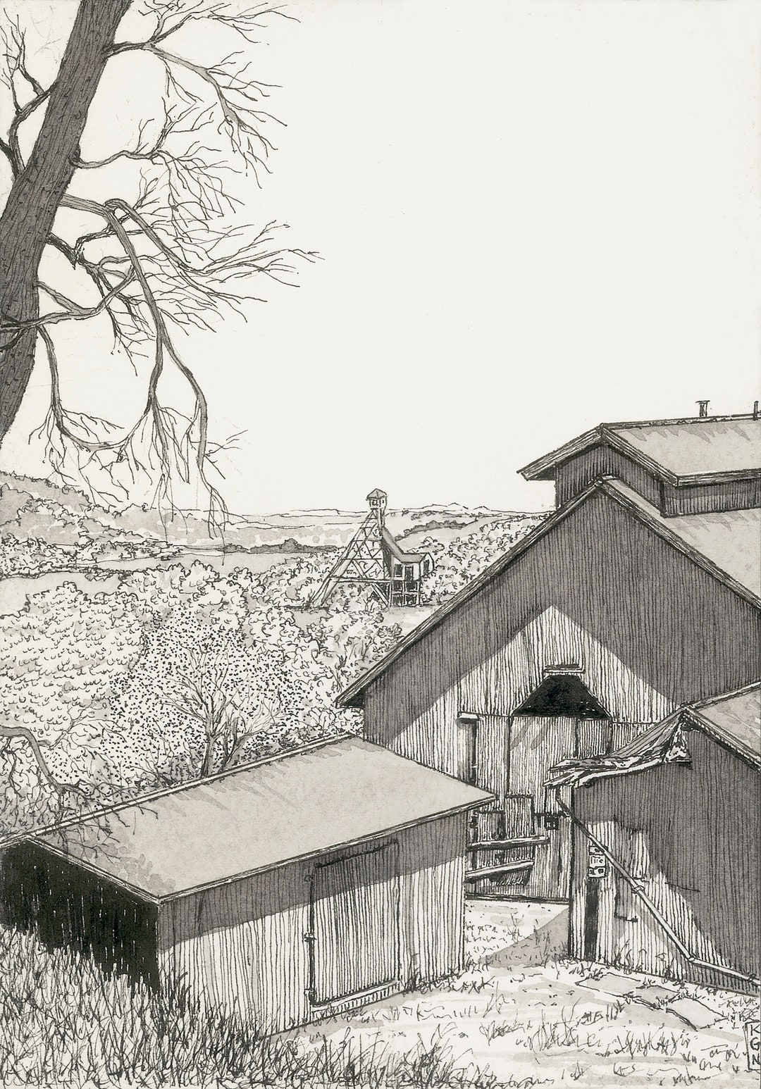 SISTER GOLD MINES, is an Original Pen and Ink Giclee Archival Ink Print ...