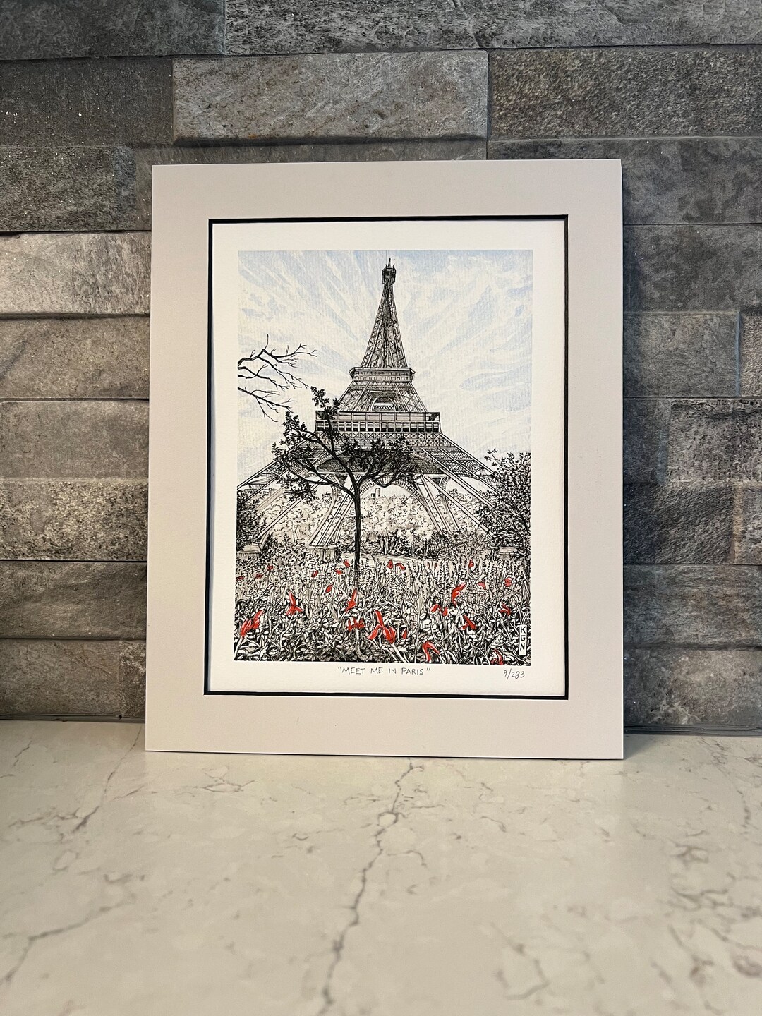 Eiffel Tower Art Print: Paris Pen and Ink Giclee - Etsy