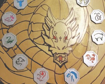 Chinese Horoscope Talismans - Dragon Frame with Embossed Face - DIGITAL FILE - Laser CUT