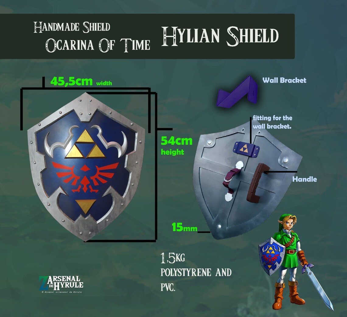 Hylian Shield Ocarina of Time Game Version From the Etsy