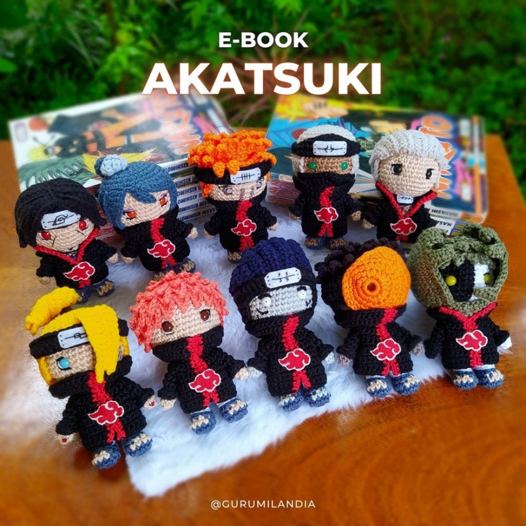 Anime Dolls 10 Akatsuk Members Amigurumi Patterns Leaf Ninja English