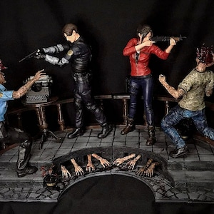 Diorama Claire e Leon - Inspired on Resident Evil Franchise - resident evil 3d - Figure Action - Resinn