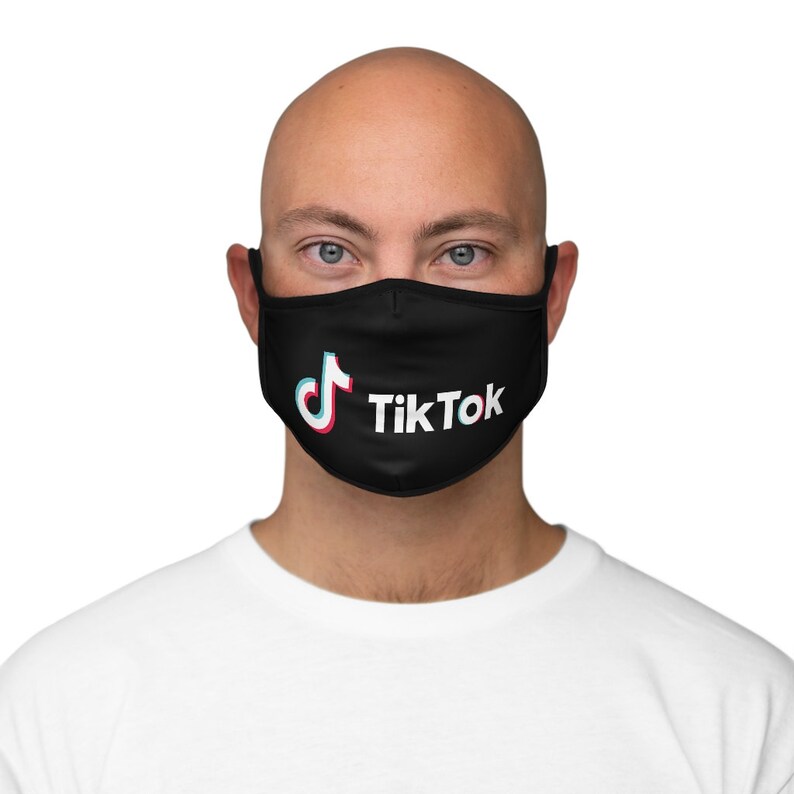 Tiktok Logo Fitted Polyester Face Mask Tiktok Logo face Mask Etsy