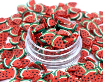 Watermelon fruit Slice clay shape glitter, Polyester Glitter, Nail art, Tumblers, Cups, Slime, Deco, Crafts, Resin, Glitter, summer shape