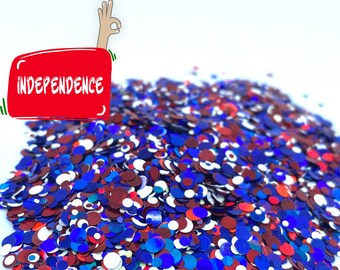 Independence dot glitter, 4th of July, Polyester Glitter, Tumblers, Slime, Deco, Crafts, Resin, Nail glitter, Nail art, Confetti, Freedom