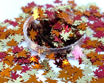 Leaf shape glitter, Fall leaf, Polyester Glitter, Nail art, Tumblers, Slime, Deco, Crafts, Resin Art, Glitter, Confetti, Autumn, leaves
