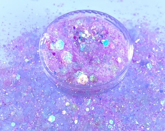 Light purple mix glitter, Lily, Polyester Glitter, Nail art, Tumblers, Cups, Slime, Deco, Crafts, Resin, lavender glitter, Solvent Resistant
