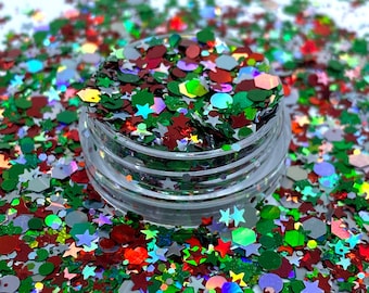 Joy mix shape glitter, Polyester Glitter, Nail art, Tumblers, Cups, Slime, Deco, Crafts, Resin Art, Glitter, Confetti, Christmas glitter