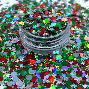 Christmas star glitter, Polyester Glitter, Nail art, Tumblers, Cups, Slime, Deco, Crafts, Resin Art, Glitter, Confetti, Christmas glitter