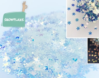 Iridescent snowflake Glitter, Polyester Glitter, Nail art, Tumblers, Slime, Deco, Crafts, Resin Art, Holiday Glitter, Confetti, clear flake